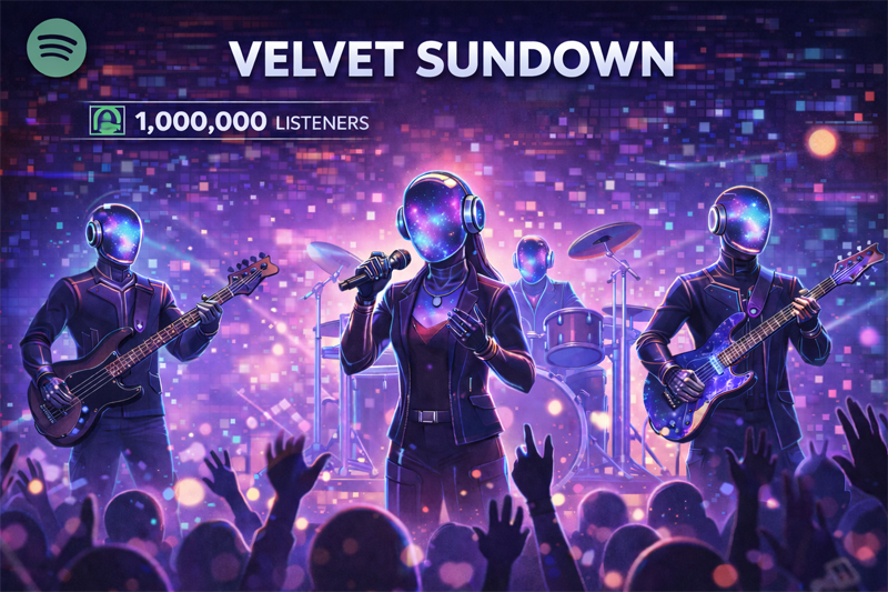 스포티파이 1백만 리스너, AI밴드 Velvet Sundown