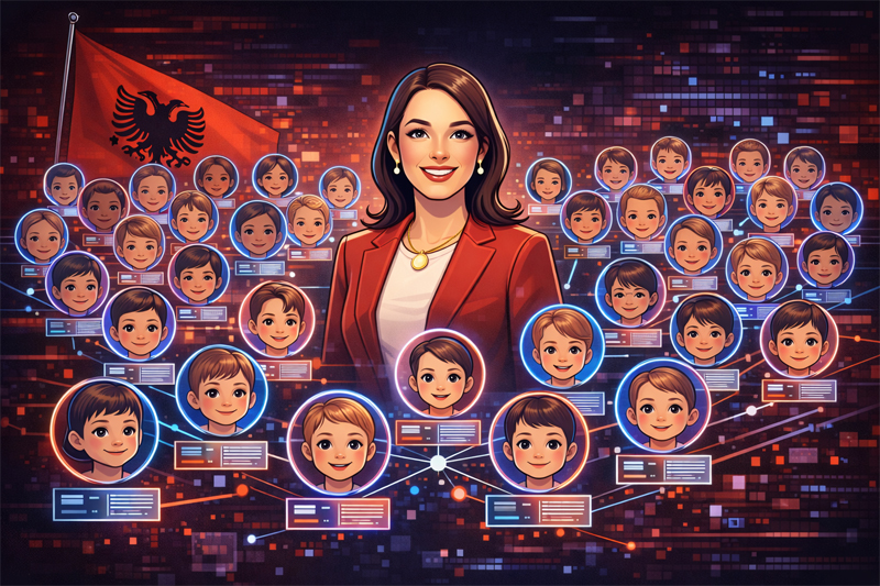알바니아 AI 장관 DIELLA와 83명의 디지털 아이