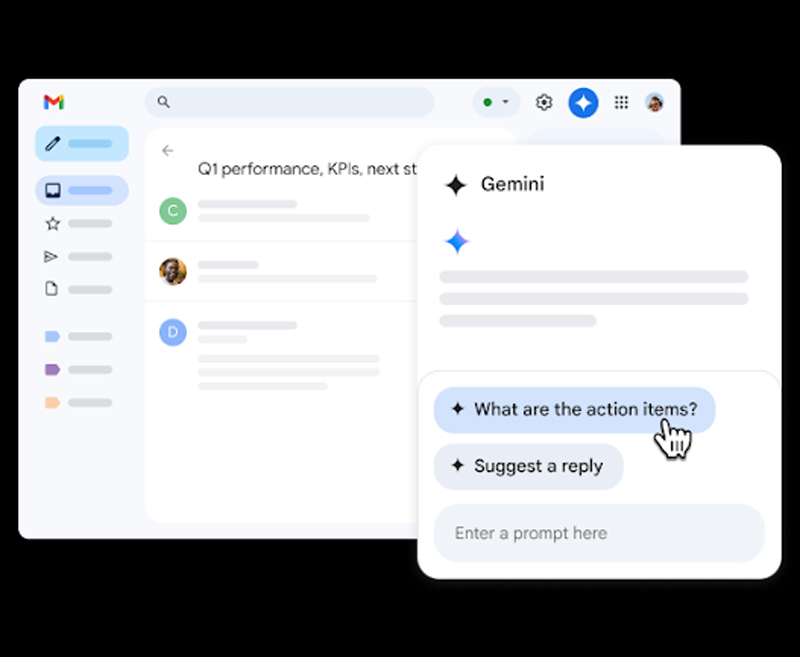 Gmail에 적용된 Gemini AI 기능 소개 이미지 
